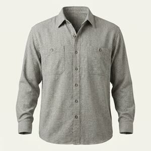 Vintage Robert Stock Men's Large Long Sleeve Button Down Shirt Textured Plaid